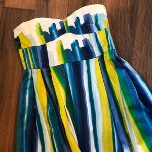 Strapless Watercolor Calvin Klein Dress